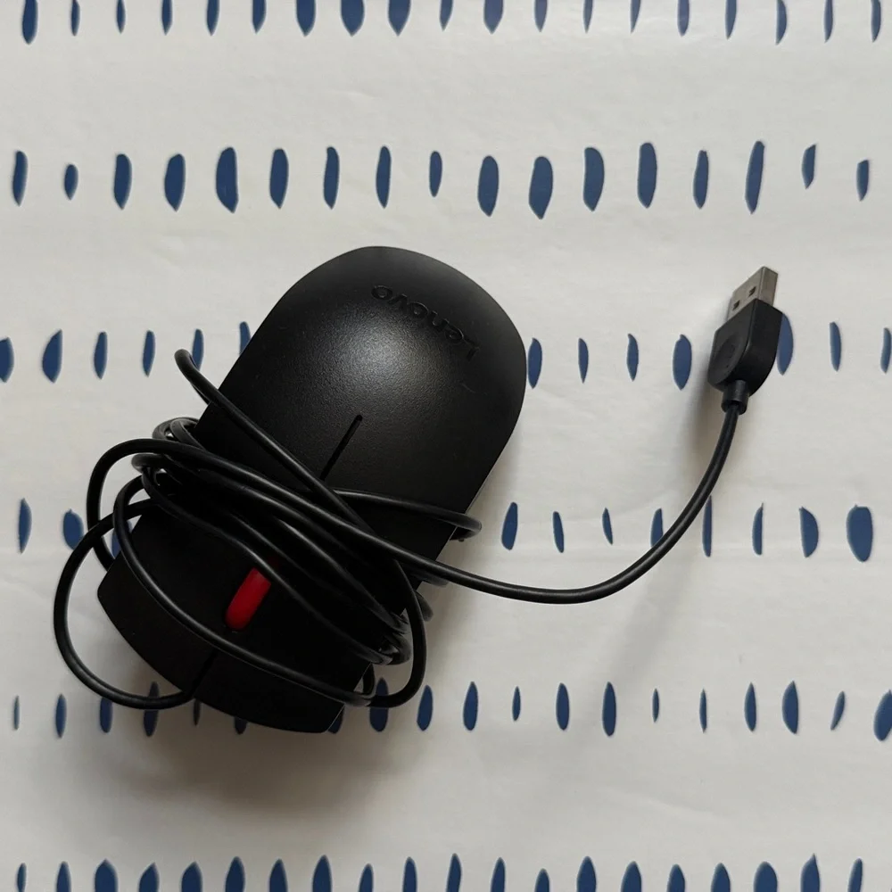 Lenovo Black Wired USB Mouse